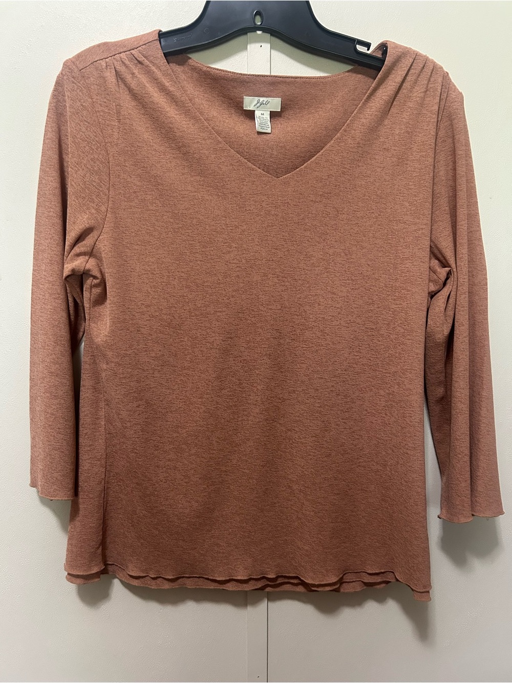 J. Jill Rosewood V-Neck Long Sleeve Top